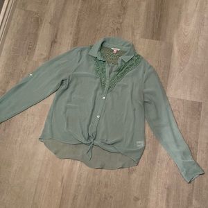 Candies sheer long sleeve top